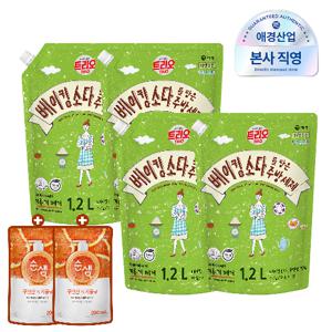 트리오 베이킹소다를 담은 주방세제 2.1L 1개, 4개+순샘 구연산 자몽 200ml 증정, 2개