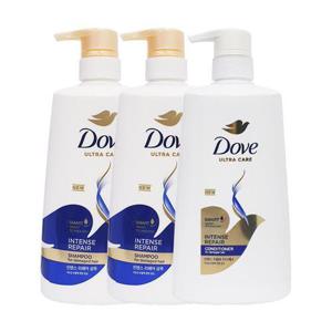 도브 인텐스 리페어 샴푸 680ml x2 + 컨디셔너 660ml