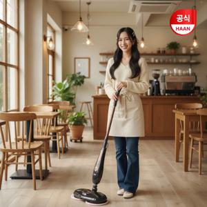 한경희생활과학 스위블 스팀 물걸레청소기 AM-7500BG [살균케어+물분사기능+트윈헤드]