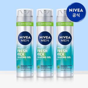 [니베아 공식] 니베아 맨 프레시 킥 쉐이빙 젤 200ml 3개