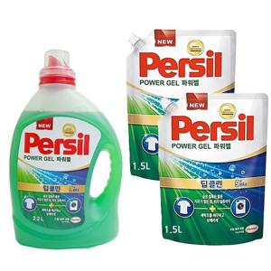 헨켈 퍼실 persil 세탁세제 - 파워젤 2.2L 용기X1개+1.5L 리필X2개 일반드럼 겸용 얼룩제거
