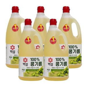 백설 콩기름 식용유 1.8L x 5개
