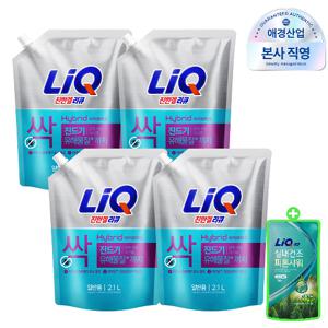 리큐 진한겔 하이브리드 2.1L파우치 X 1박스(4개) 일반 +리큐 실내건조 피톤샤워 300ml 증정, 1개