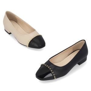 [정상가 159,000원] 엘칸토 여성 체인 투톤 플랫 2cm LCWD04I413