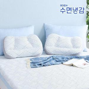 [에어룸][에어룸수면냉감]특허받은 쿨드론 더블쿨링 냉감 베개 1+1 세트(크리스탈에디션)_735392