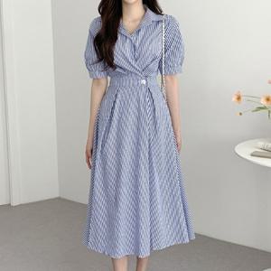 [블랙퀸] 쥬리플 셔츠st 줄무늬 원피스 blk003369