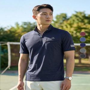 [이지바이]이지바이 남성 모던에어 벌집 메쉬 반팔 집업 아웃도어 티셔츠(M7SS19)