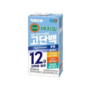 [베지밀]고단백 두유 플레인 설탕무첨가 저당두유 190mlx80팩