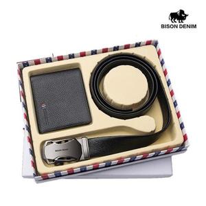 [바이슨데님]BISON DENIM  남자 남성 수제 가죽 자동벨트 반지갑 선물세트 N4475-3BS N71287-2B