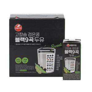 [서울우유]서울우유 고칼슘 검은콩 블랙9곡 두유 190ml 16팩-칼슘250mg 식물성 단백질 함유 (37852553)