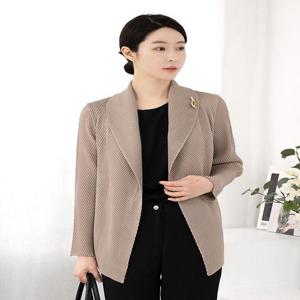 [모슬린]엄마옷 브로치 플리츠 카라 오픈 자켓 613FGH440 마담/중년여성/빅사이즈/50대/60대