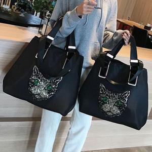 [OF44N18P]고양이 스팽글 빅 쇼퍼백 숄더백