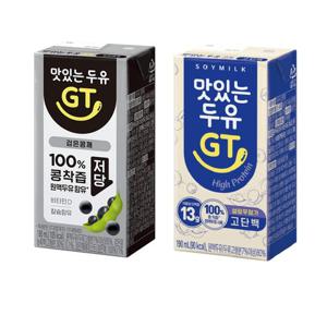 맛있는 두유 GT 검은콩 190ml x 24개 + 고단백 190ml x 24개