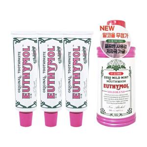 [ EUTHYMOL ] 유시몰 화이트닝 미백 치약 대용량 120g 3개+가글