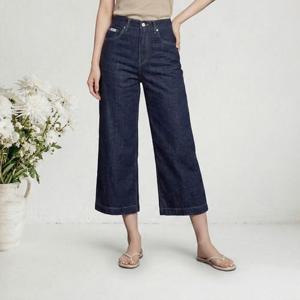 갤러리샵 / 여자7부청바지 스판 밴딩 핫썸머 와이드 7부 크롭 데님 팬츠