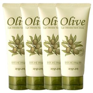 과일나라 올리브 인텐시브 핸드크림 100ml 4개 고보습 대용량