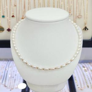 [파이치치]14k 핑크골드 4mm 천연 담수 밥풀 진주 목걸이 GH0NG12 1004-4mm