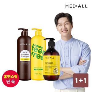 메디올 대용량샴푸 1000ml [1+1]+우디샴푸480ml (탈모샴푸/트리트먼트/청소년샴푸/맥주효모/약산성샴푸