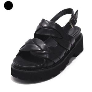 갤러리아_세라 여성 소가죽 스트랩 플랫폼 샌들 C24S513 검정 4CM