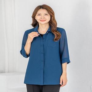 [모슬린]엄마옷 여름 블라우스 쉬폰 7부 오픈 606FGH134 마담/중년여성/빅사이즈/50대/60대