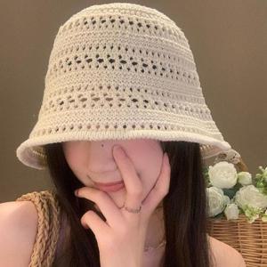 [라일리] Rly 여성 여름 크로셰 버킷햇 벙거지 통풍 니트 모자