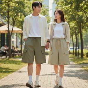 [다잇템]여자 체형커버 SS 고무줄 건빵 버뮤다 바지
