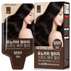 (100원 체험딜)C2Y 모노카라 원터치 스피드 염색약 짙은갈색 2개입(당첨자만 배송가능)