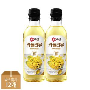 [CJ]백설 카놀라유 500ml x12개 튀김 요리 식용유