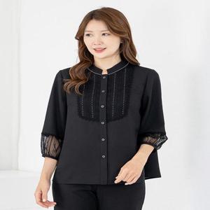 [모슬린]엄마옷 여름 차이나 쉬폰 7부 오픈블라우스 605FGH190 마담/중년여성/빅사이즈/50대/60대