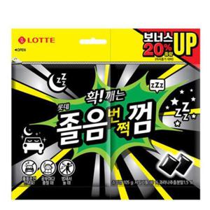 [롯데웰푸드] 롯데웰푸드 졸음번쩍껌 트윈 리필 105g x 1개 운전 수험생 대