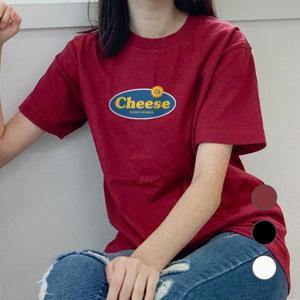 [험블] 치즈샌드쿠키 레터링 오버핏 프린팅 여성반팔티셔츠