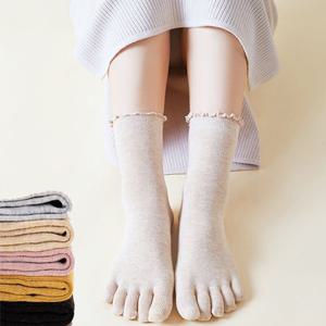 패션양말 여성 데일리 부드럽고 편한 면 5컬러 발가락 양말