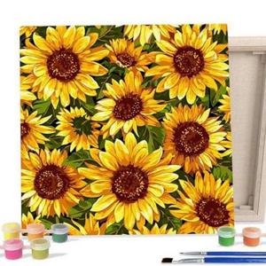 인테리어 diy 그림 그리기 해바라기 캔버스 페인팅 명화 소품 WFODKSN