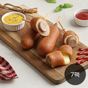 [다신샵] 통밀반죽 모짜렐라 반반 핫도그 7팩 / 닭가슴살 소시지&통모짜렐라 치즈