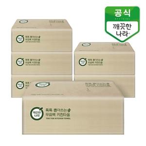 깨끗한나라 뽑아쓰는 무표백 키친타올 100매 6입