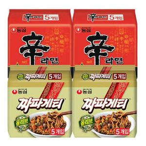 농심 신라면 10개 + 짜파게티 10개 (총 20봉)