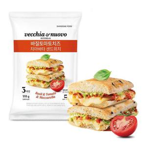 베키아에누보 바질토마토치즈 치아바타 샌드위치 555g x 2팩