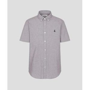 매장정품 빈폴 BEANPOLE MEN 시어서커 마이크로 깅엄 반소매 셔츠 브라운 BC6465C42D 720967
