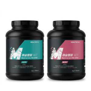 머슬헬퍼웨이 단백질 보충제 쉐이크 프로틴 식물성 파우더 초코맛 1kg 2통