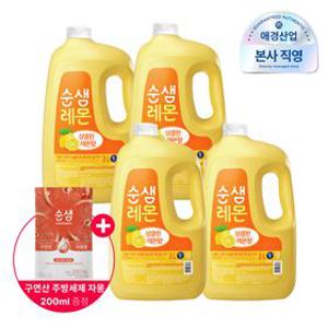 [포토리뷰500P]순샘 프레시 대용량 주방세제 3L*4개 (라임/베리/레몬) + 구연산자몽 주방세제 200ml