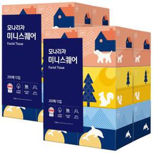 모나리자 미니스퀘어 각티슈200매* 12입 2팩