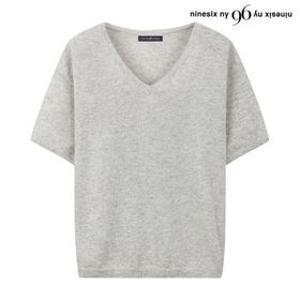 내추럴 V넥 루즈핏 반팔 니트 (NQ2KT070L0)