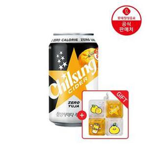 [APP전용](본사직영) 칠성사이다 제로 유자 355ml 24캔+유자키캡 키링 증정