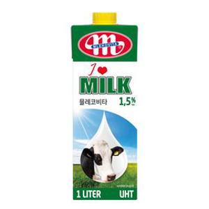 믈레코비타 수입멸균우유 아이러브밀크 저지방 1.5% 1L , 12입