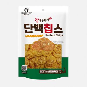 강아지닭가슴살 단백칩스 닭 브로콜리 칩 100g