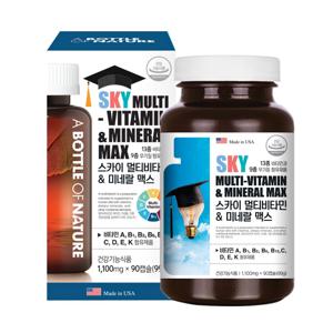 SKY 멀티비타민 앤 미네랄 맥스 90캡슐 (3개월분) 수험생 종합 비타민 영양제