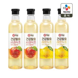 백설 건강발효 사과식초 800ml x2개+레몬식초 800ml x2개