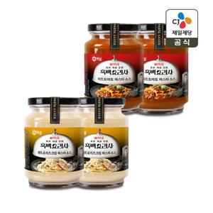 백설 파스타소스 미트토마토 430g x2개+콰트로치즈크림 430g x2개