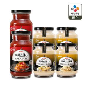 백설 파스타소스 토마토 600g x2개+베이컨머쉬룸크림x2개+콰트로치즈크림x2개