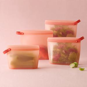 바로한끼 실리콘 지퍼백 와이드형 4P세트(800ml+1.3L*2+2.2L)